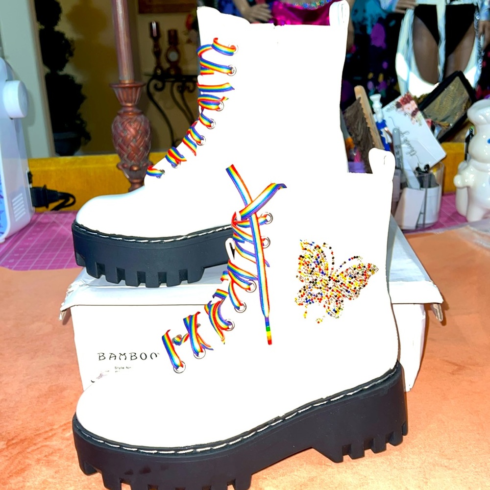 New White Rave Boots